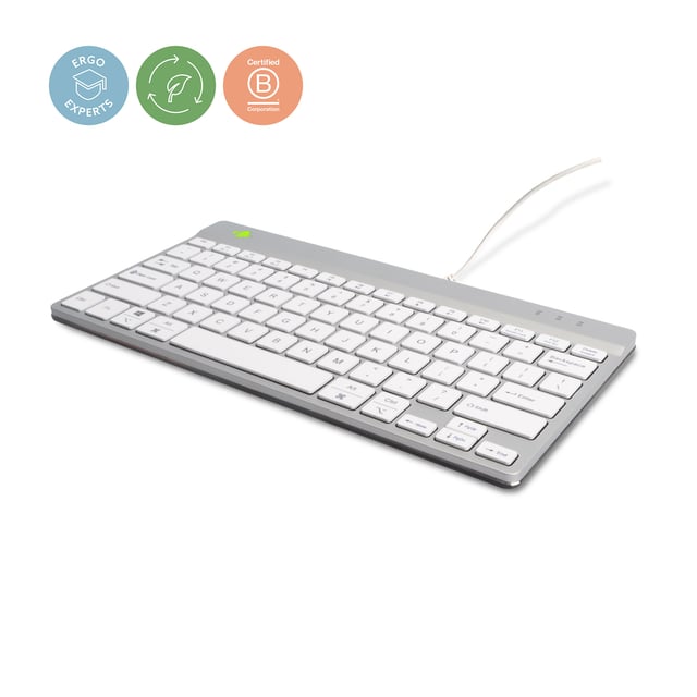 Toetsenbord R-Go Ergonomisch Compact Break QWERTY wit afbeelding