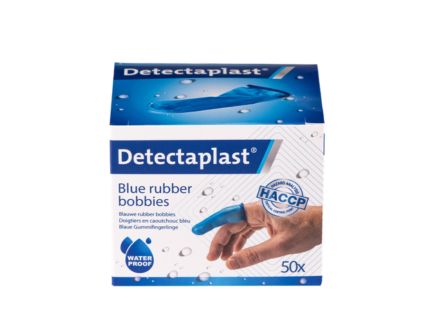 Vingerlingen Detectaplast rubber blauw 50 stuks — Foto 2 van 2