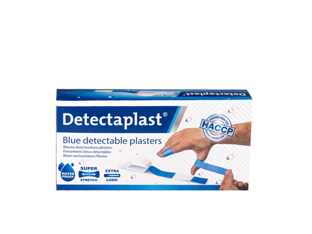 Waterafstotende blauwe pleister Detectaplast 180x20mm 100 stuks — Foto 2 van 2