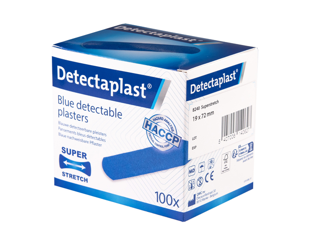 Elastische blauwe textielpleister Detectaplast 19x72mm 100 stuks afbeelding
