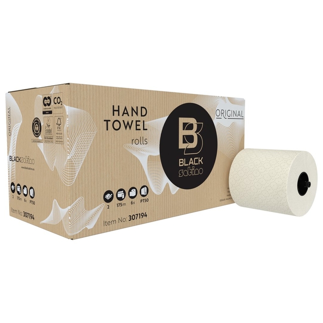 Handdoekrol BlackSatino PT50 Original 2-laags 175m wit 307194 afbeelding