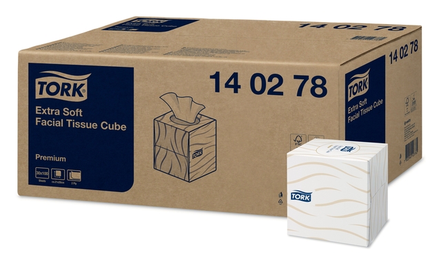 Facial tissues Tork Premium kubus 2-laags 100 vel wit 140278