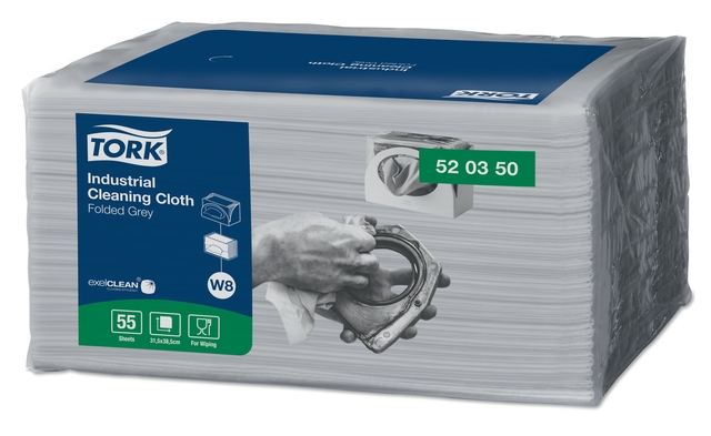 Tork Reinigingsdoek W8 Premium Industrial 1-laags 55 vel grijs 520350