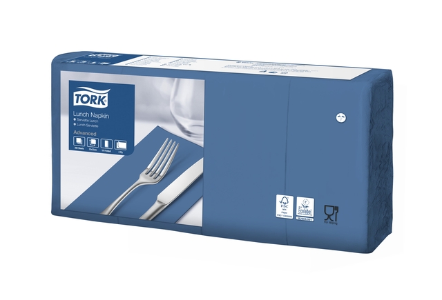 Tork Lunchservet Advanced 1 8 vouw 2-laags 328x325mm 200 vel donkerblauw 477421