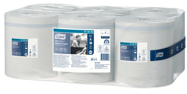 Poetspapier Tork M4 Reflex Advanced 1-laags 857 vel wit 473242 afbeelding