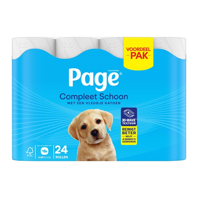 Toiletpapier Page Compleet Schoon 2-laags 140vel 24 rol wit afbeelding