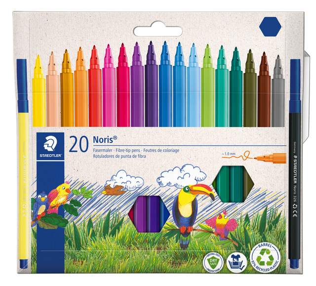 Kleurstift Staedtler Noris 326 kartonnen etui 20 kleuren afbeelding