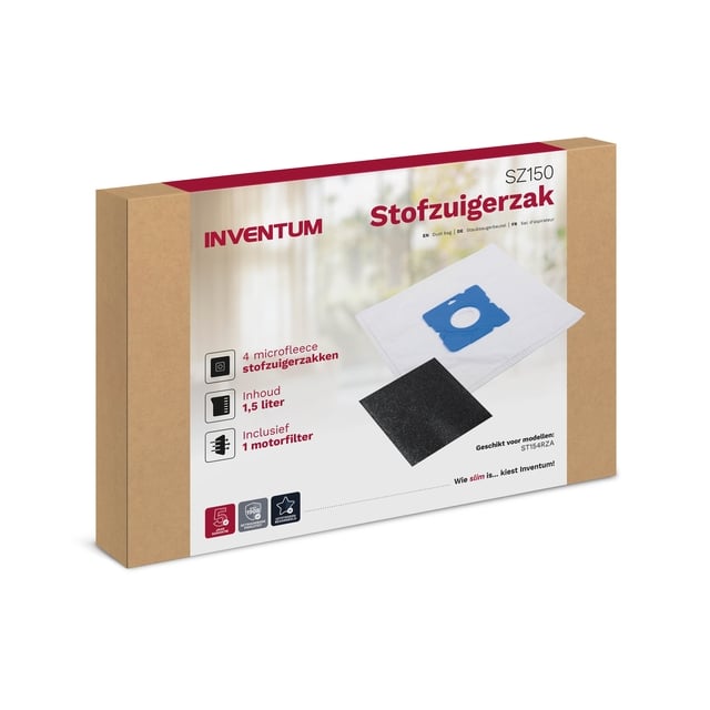Stofzuigerzak Inventum 1.5l set van 4 zakken + motorfilter afbeelding