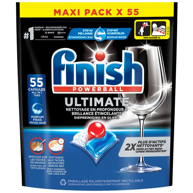 Vaatwastabletten Finish Ultimate 55stuks afbeelding