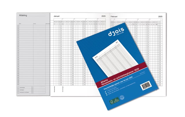Jaarplanner 2025 Djois personeel- en activiteitenplanner afbeelding