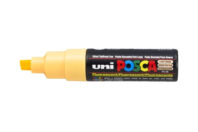 Verfstift Posca PC8K breed schuin fluor lichtoranje afbeelding