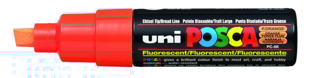 Paintmarker Uni POSCA PC8K breed schuin fluor oranje afbeelding