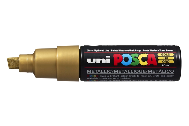 Verfstift Posca PC8K breed schuin goud afbeelding