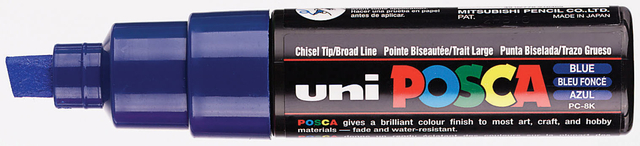 Verfstift Posca PC8K breed schuin donkerblauw afbeelding