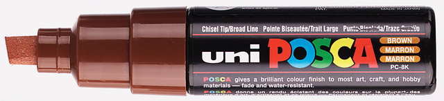 Verfstift Posca PC8K breed schuin bruin afbeelding