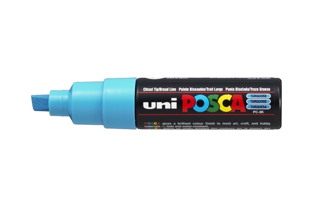 Verfstift Posca PC8K breed schuin fluor turquoise afbeelding