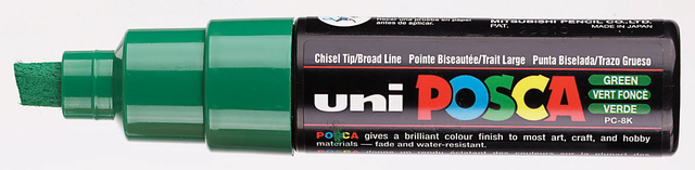 Verfstift Posca PC8K breed schuin donkergroen afbeelding