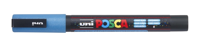 Verfstift Posca PC3M fijn glitter lichtblauw afbeelding