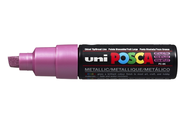 Verfstift Posca PC8K breed schuin metallic roze afbeelding