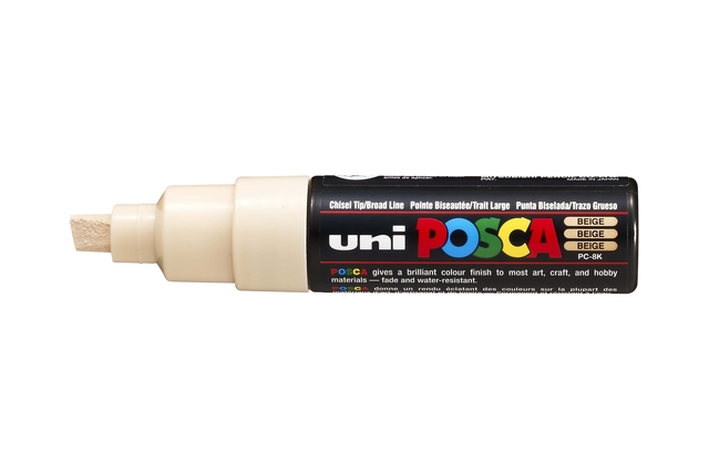 Verfstift Posca PC8K breed schuin beige afbeelding