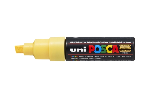 Verfstift Posca PC8K breed schuin strogeel afbeelding
