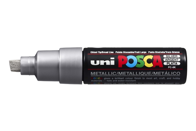 Verfstift Posca PC8K breed schuin zilver afbeelding