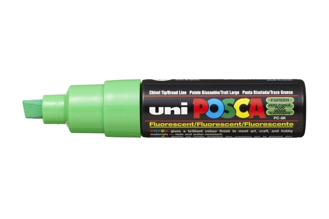 Paintmarker Uni POSCA PC8K breed schuin fluor groen afbeelding