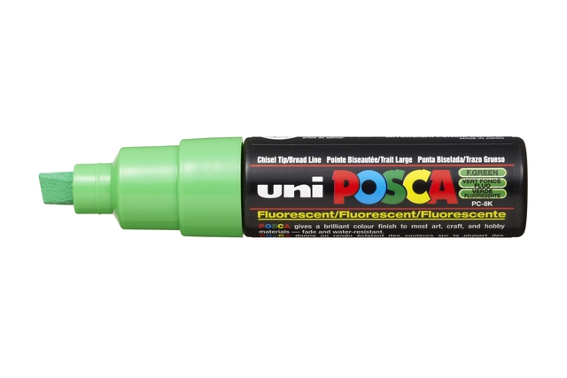 Verfstift Posca PC8K breed schuin fluor groen afbeelding