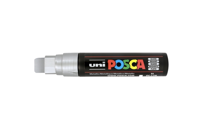 Verfstift Posca PC17K extra breed rechthoek zilver afbeelding