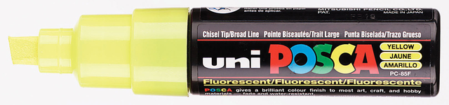 Verfstift Posca PC8K breed schuin geel afbeelding