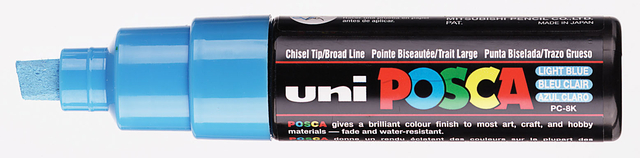 Verfstift Posca PC8K breed schuin lichtblauw afbeelding