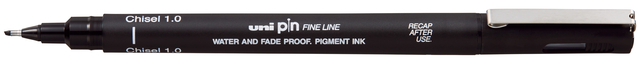 Fineliner Uni-ball Pin beitelpunt 1mm zwart afbeelding