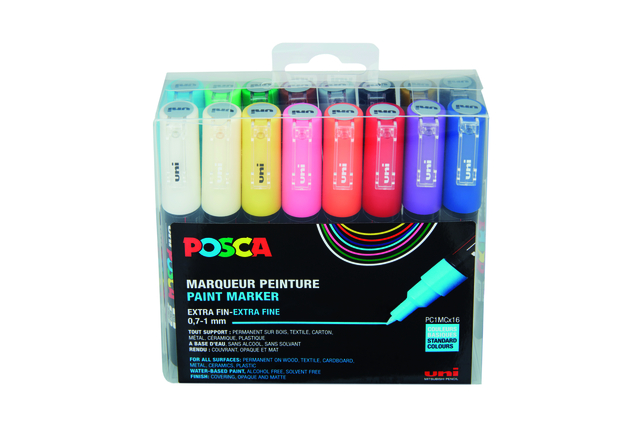 Verfstift Posca PC1MC extra fijn assorti set à 16 stuks afbeelding