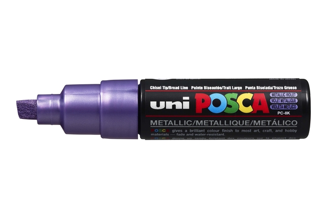 Verfstift Posca PC8K breed schuin metallic paars afbeelding