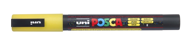 Verfstift Posca PC3M fijn glitter geel afbeelding