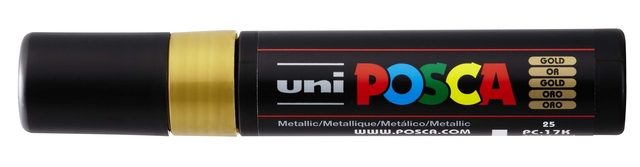 Paintmarker Uni POSCA PC17K extra breed rechthoek goud — Foto 2 van 2