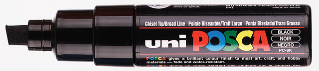 Verfstift Posca PC8K breed schuin zwart afbeelding