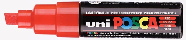 Verfstift Posca PC8K breed schuin rood afbeelding