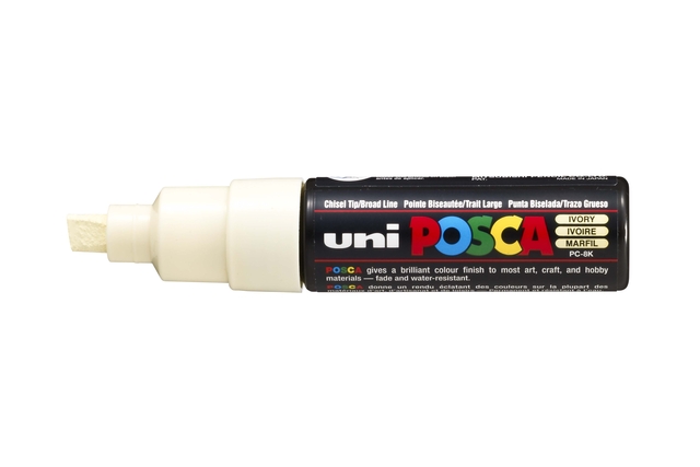 Verfstift Posca PC8K breed schuin ivoor afbeelding
