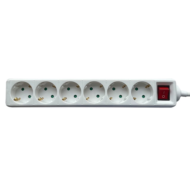 BRASQ Stekkerdoos 6 voudig 3 meter wit