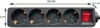 Stekkerdoos BRASQ  4 voudig 1.4 meter zwart-2
