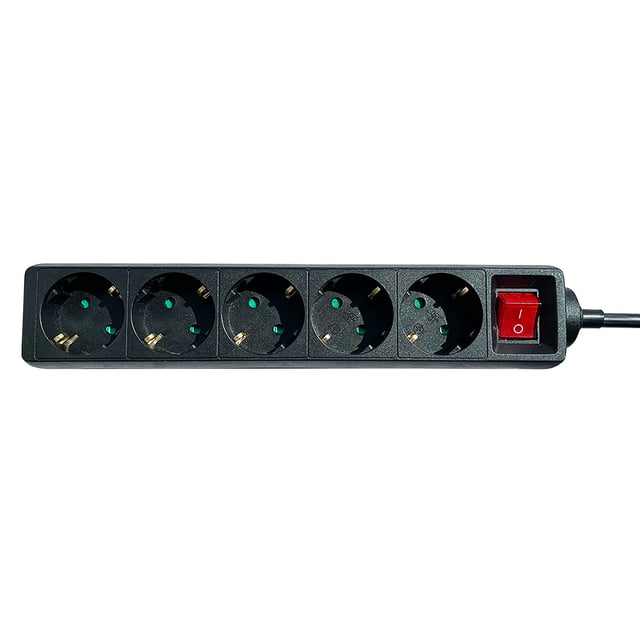 BRASQ Stekkerdoos 5 voudig 1.4 meter zwart