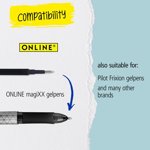 Gelschrijvervulling Online Magixx medium violet blister à 3 stuks-3
