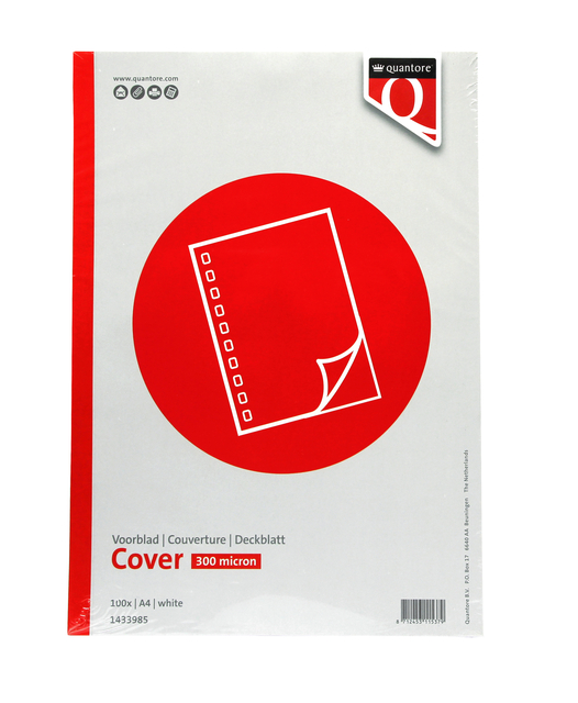 Voorblad Quantore A4 PP 300 micron wit 100 stuks afbeelding
