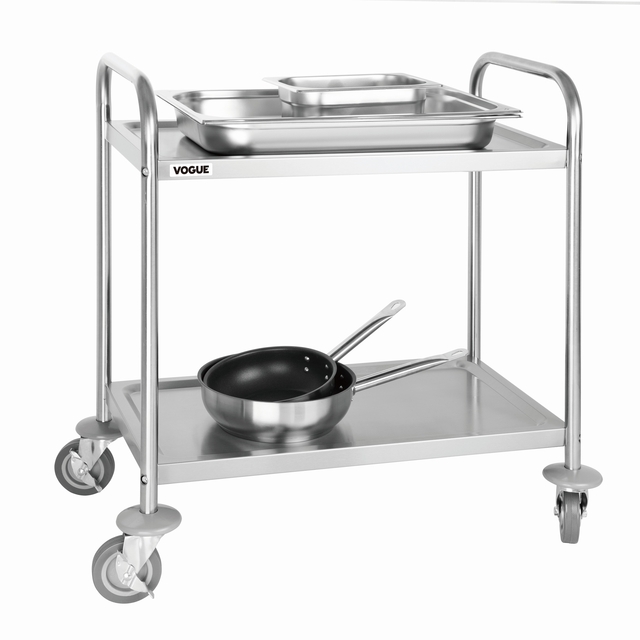 Serveerwagen Vogue met 2 plateaus 82.5x71 cm RVS — Foto 2 van 2