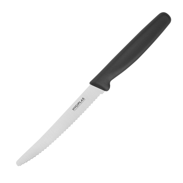 Tomatenmes Hygiplas gekarteld 10cm zwart afbeelding