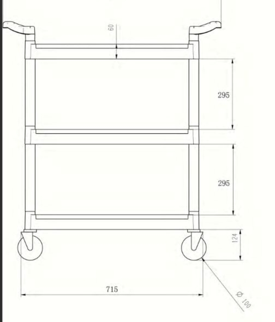 Serveerwagen Vogue polypropyleen 95x82.5 cm — Foto 2 van 2