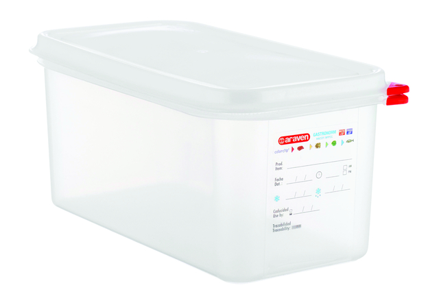 Araven Voedseldoos GN 1 3 met deksel 6 liter 4 stuks
