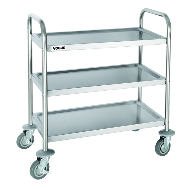 Serveerwagen Vogue met 3 plateaus 82.5x71 cm RVS afbeelding