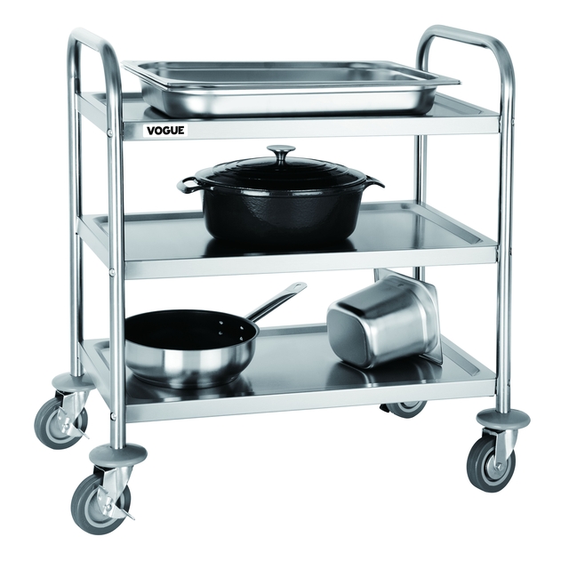 Serveerwagen Vogue met 3 plateaus 82.5x71 cm RVS — Foto 2 van 2